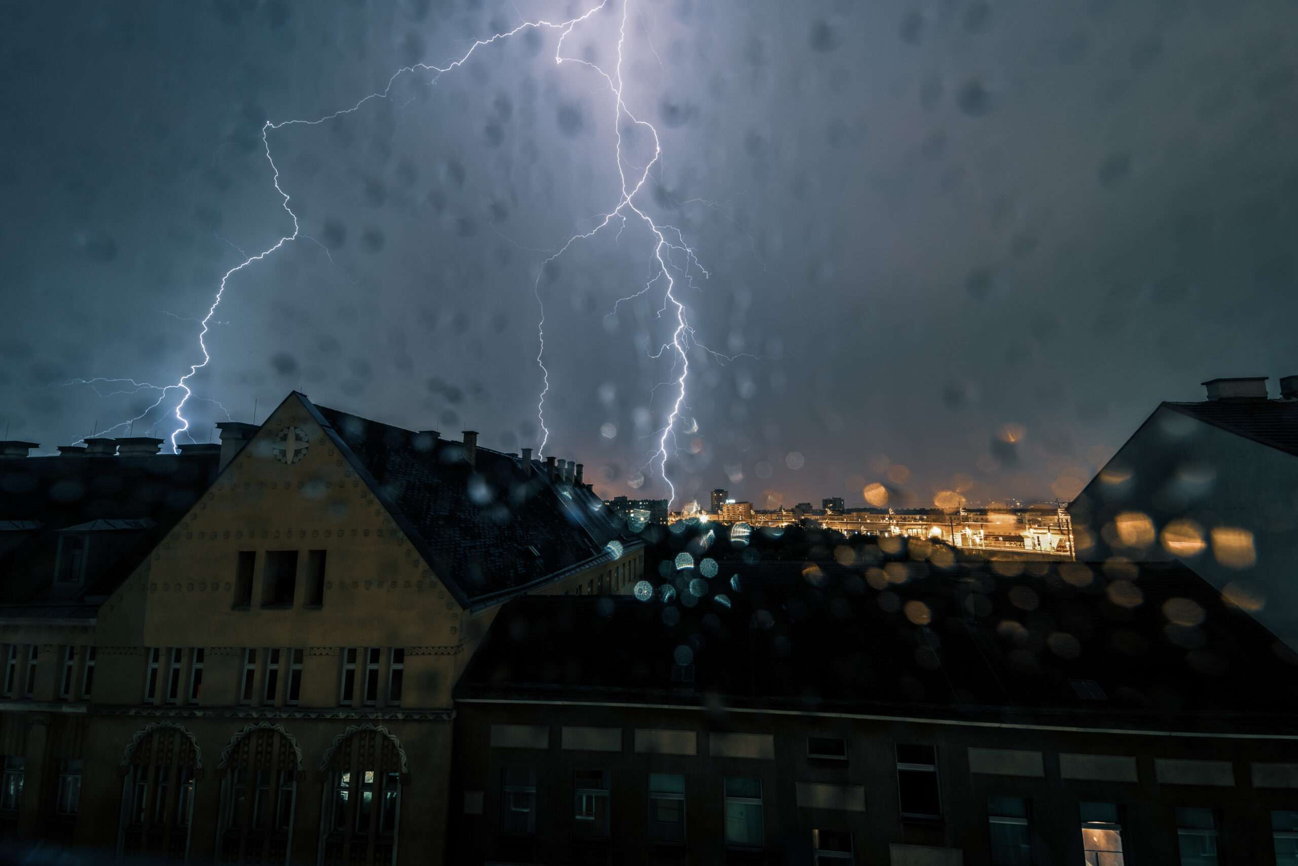 lightning storm hitting house